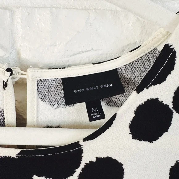 Who What Wear Black and Cream Midi Sundress - Picture 4 of 5